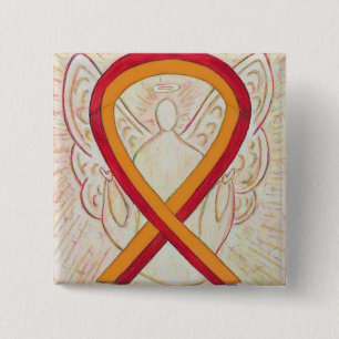 Rotes und orangefarbenes Button zur Sensibilisieru