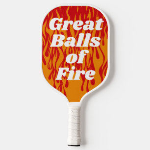 Rotes und orangefarbenes Feuer und Flammen kühl Pickleball Schläger