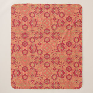 Rotes und orangefarbenes Muster Sherpadecke