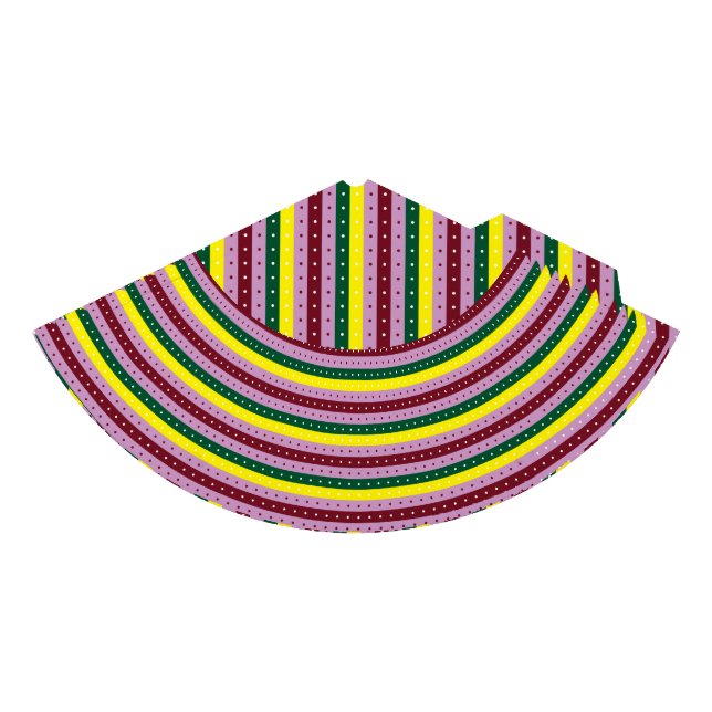 Rotes und orangefarbenes Packpapier mit glänzender Partyhütchen (Vorderseite)