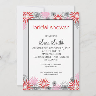 Rotes und rosa Brautparty laden Sie ein Einladung