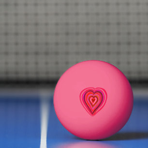 rotes und rosa Herz Tischtennisball