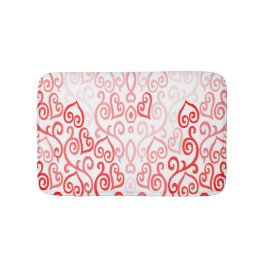 Rotes und rosa Herzmuster Badematte