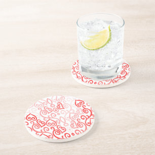 Rotes und rosa Herzmuster Getränkeuntersetzer