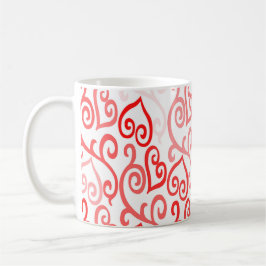 Rotes und rosa Herzmuster Kaffeetasse