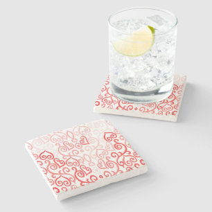 Rotes und rosa Herzmuster Steinuntersetzer