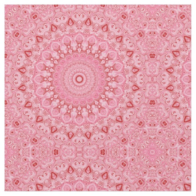 Rotes und Rosa Mandala-Musterdesign Stoff (Nahaufnahme)