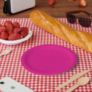 Rotes und rosa Polka-Dot-Papier mit gleichmäßiger  Pappteller