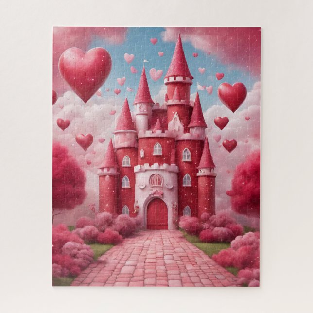 Rotes und rosa Schloss Puzzle (Vertikal)