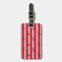 Rotes und rosa Streifendesign mit Kirschen