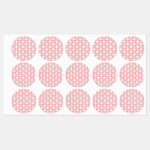 Rotes und rosafarbenes Packpapier mit wiederholend Etiketten