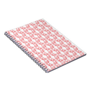 Rotes und rosafarbenes Packpapier mit wiederholend Notizblock