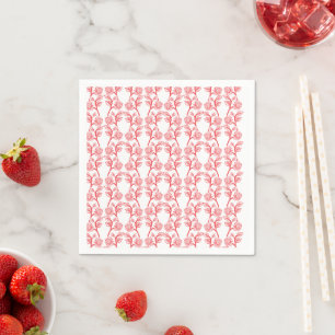 Rotes und rosafarbenes Packpapier mit wiederholend Serviette