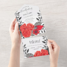 Rotes und schwarz-gotisches Blumenhandgefühl