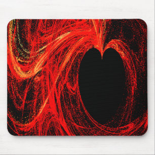 Rotes und schwarzes abstraktes Herz Kunst-Mauspad Mousepad