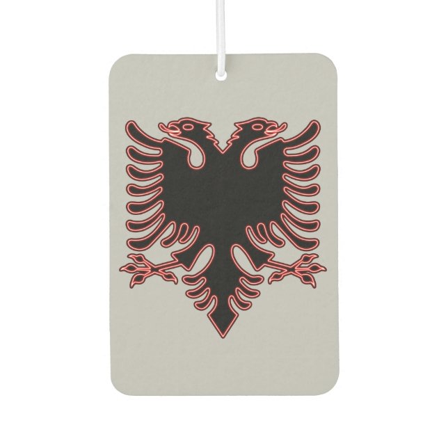 Rotes und schwarzes albanisches Wappen Car Magnet Autolufterfrischer (Vorderseite)