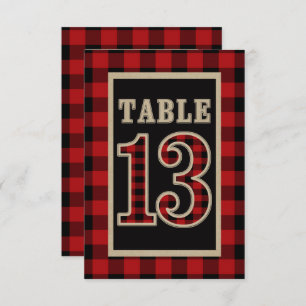Rotes und Schwarzes Buffalo Kariert Rustikale Tisc Einladung