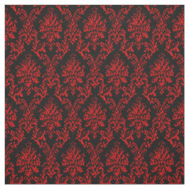Rotes und schwarzes Damast-Druck-Gewebe Stoff