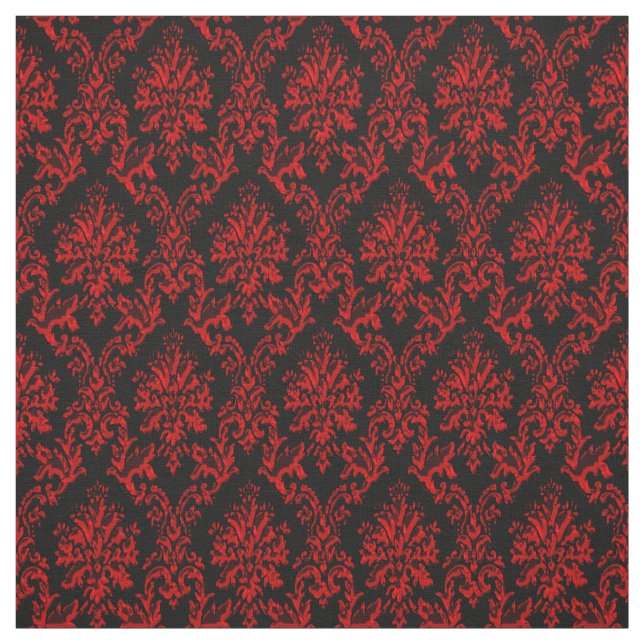 Rotes und schwarzes Damast-Druck-Gewebe Stoff (Muster)