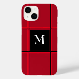 Rotes und schwarzes einzelnes initiales festliches Case-Mate iPhone 14 hülle