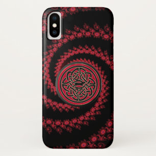 Rotes und schwarzes Fraktal mit keltischem Knoten Case-Mate iPhone Hülle