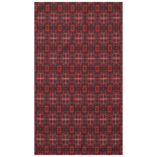 Rotes und Schwarzes Geometrisches Design Tischdecke (Vorderseite)