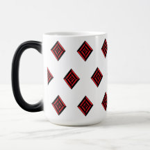 Rotes und schwarzes geometrisches Diamantmuster mo