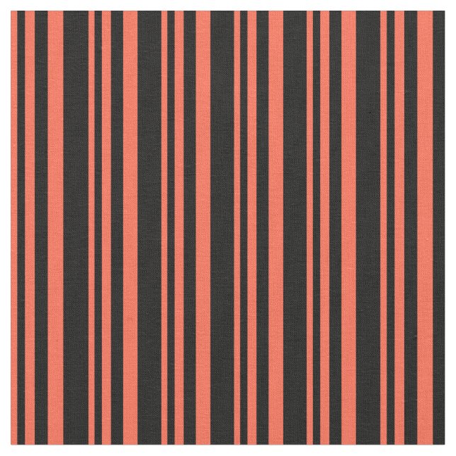 Rotes und schwarzes/gestreiftes Muster Stoff (Nahaufnahme)