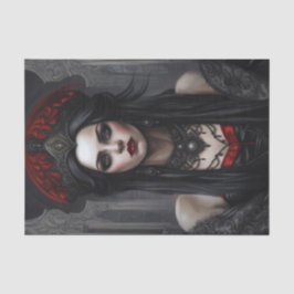 Rotes und schwarzes Goth Vampire Queen Decoupage P Seidenpapier