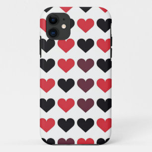 Rotes und schwarzes Herzmuster Case-Mate iPhone Hülle