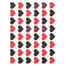 Rotes und schwarzes Herzmuster Tischdecke