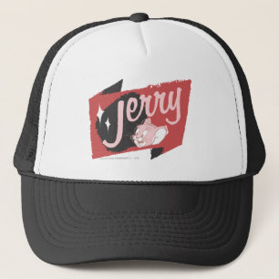 Rotes und schwarzes Logo Jerry Truckerkappe
