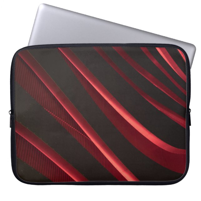 Rotes und schwarzes Logo Laptopschutzhülle (Vorderseite)