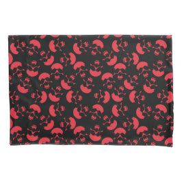 Rotes und Schwarzes mehrfaches Motiv | Schädelmust Kissenbezug