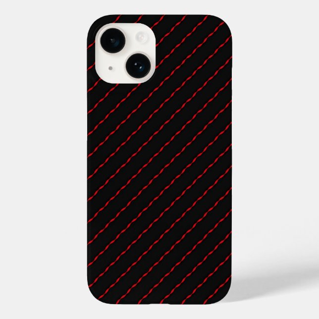 Rotes und schwarzes Muster Case-Mate iPhone Hülle (Rückseite)