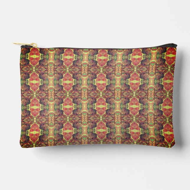 Rotes und schwarzes Muster Zubehörtasche (Vorderseite)