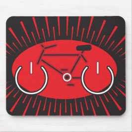 Rotes und schwarzes Power-Fahrrad Mousepad