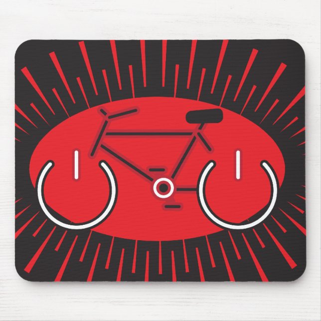 Rotes und schwarzes Power-Fahrrad Mousepad (Vorne)