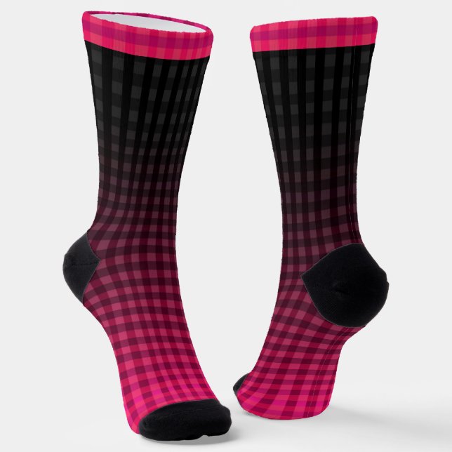 Rotes und schwarzes Prüfmuster Socken (Gewinkelt)