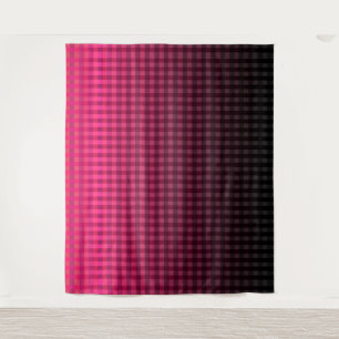 Rotes und schwarzes Prüfmuster Wandteppich