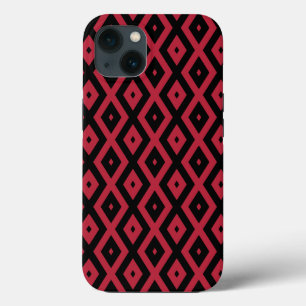 Rotes und schwarzes Rautenmuster Case-Mate iPhone Hülle