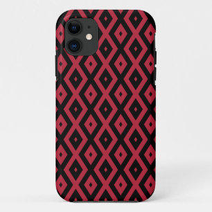 Rotes und schwarzes Rautenmuster Case-Mate iPhone Hülle