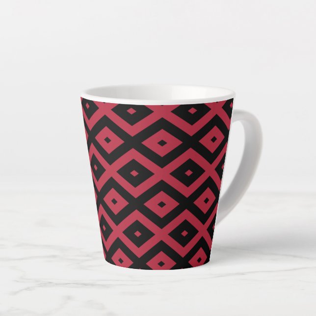 Rotes und schwarzes Rautenmuster Milchtasse (Rechte Ecke)