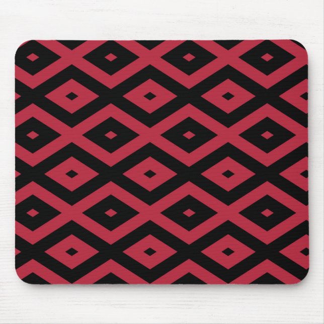 Rotes und schwarzes Rautenmuster Mousepad (Vorne)