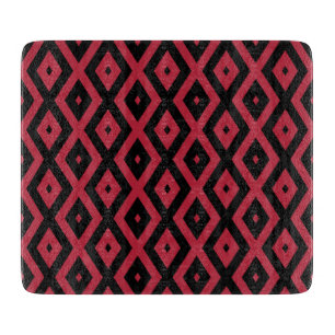 Rotes und schwarzes Rautenmuster Schneidebrett
