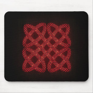 Rotes und schwarzes Schachbrett-Keltisches Knotenm Mousepad