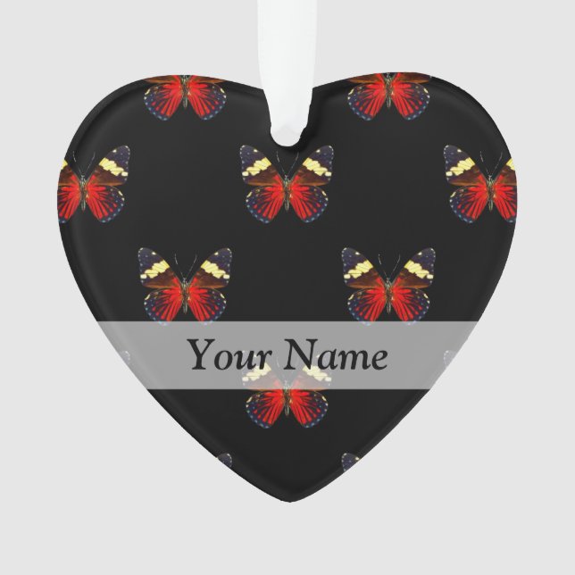 Rotes und schwarzes Schmetterlingsmuster Ornament (Vorderseite)