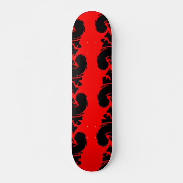 ROTES und SCHWARZES Skateboard (Vorne)