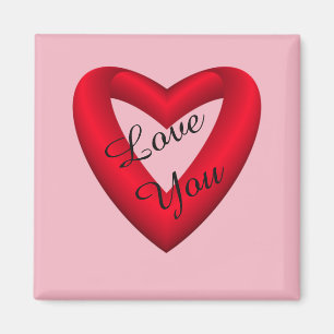 Rotes und schwarzes strahlendes Herz Magnet