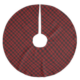 Rotes und schwarzes Tartan-Pinsel aus Polyester-Ba Polyester Weihnachtsbaumdecke